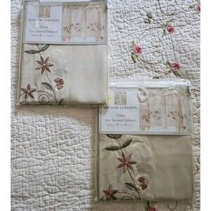 CHF Industries 2 Pair Clara 54"W x 16"L Tailored Valences